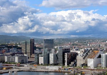 Downtown Oslo Norway where web designer Russell Morgan helps local companies