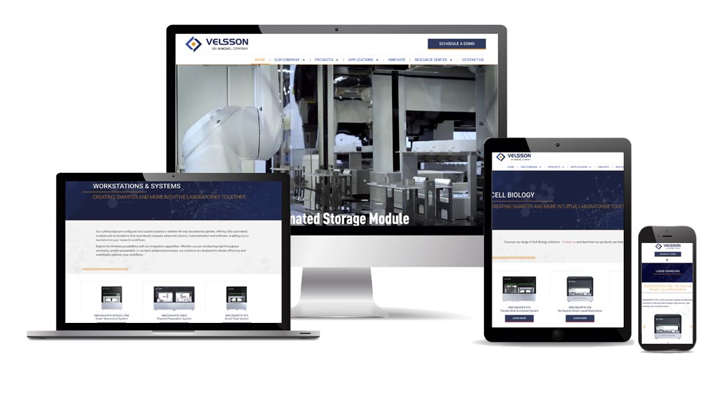 Velsson Laboratories web site design and SEO work. Lab Robotics automation tools.